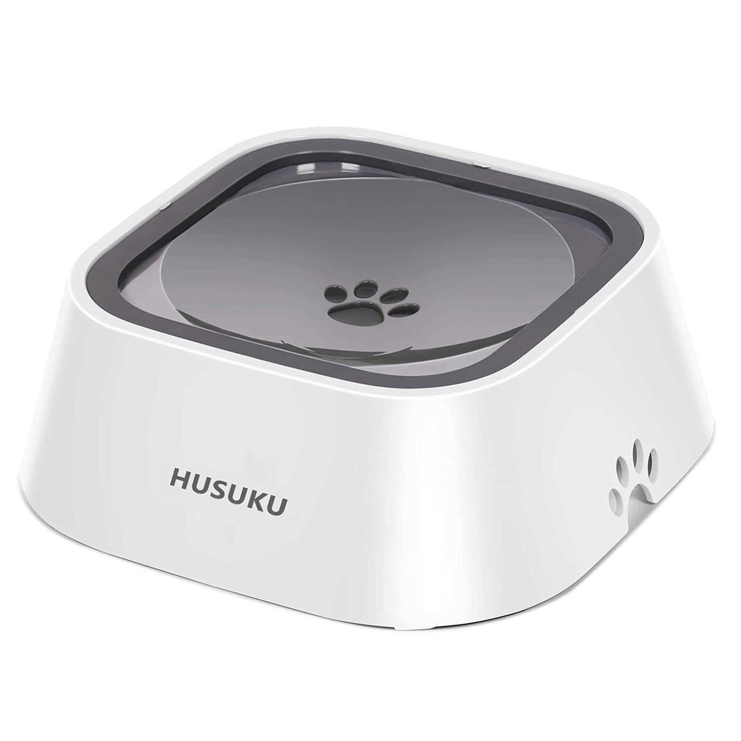 HUSUKU Dog Bowl Dog Water Bowl Pet Water Bowl Slow Water Feeder Dog Bowl No-Slip Pet Water Dispenser 35oz Feeder Bowl