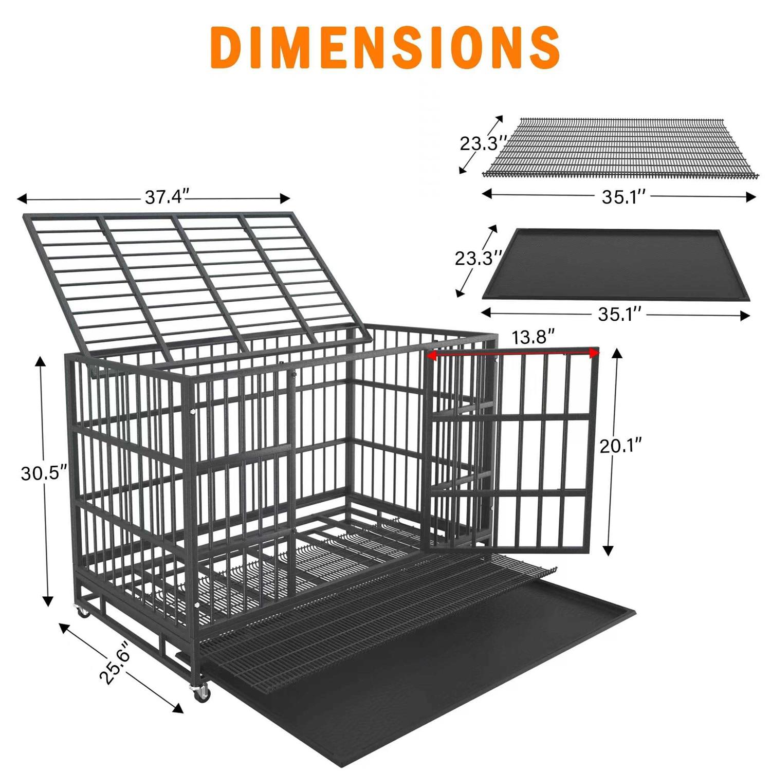 Boldbone 48/38 inch Heavy Duty Dog Crate for Large Dogs Dog Kennels and Metal Wire Cages