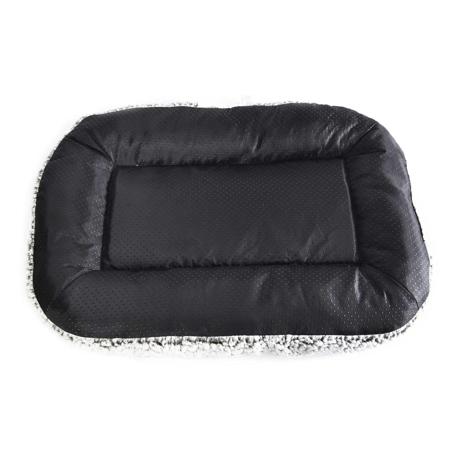 Max & Marlow Plush Sherpa Bolstered Crate Mat Dog & Cat Bed