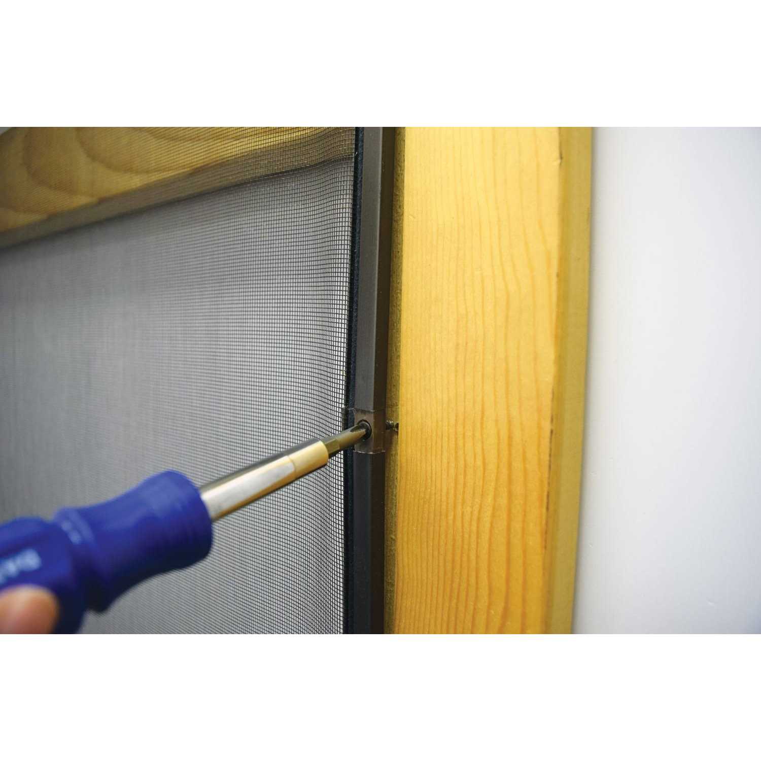 Screen Tight 36 in. x 80 in. Chesapeake Series Reversible Wood Screen Door with Medium Pet Flap