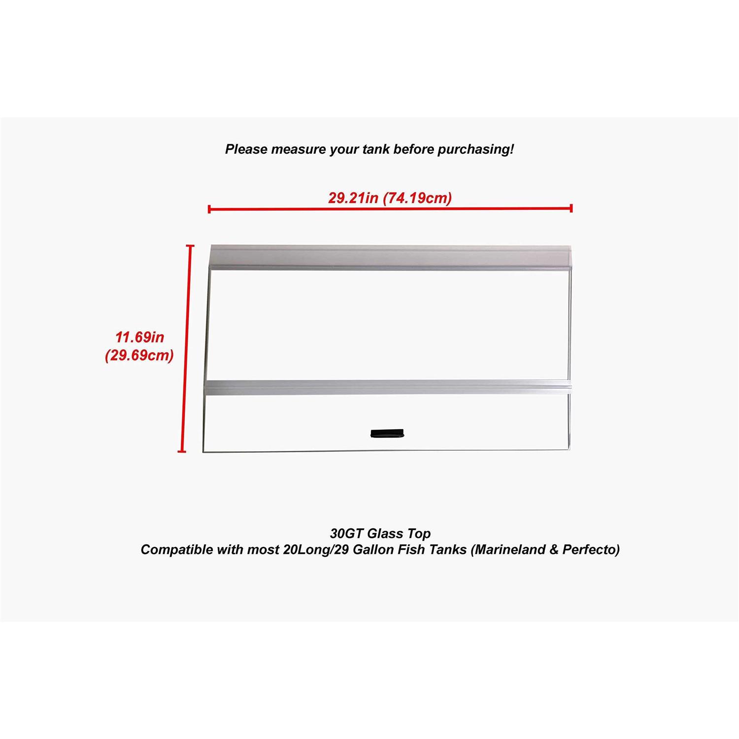 H2Pro 30 Glass Canopy 20 Long/29 gallon Aquarium Fish Tank