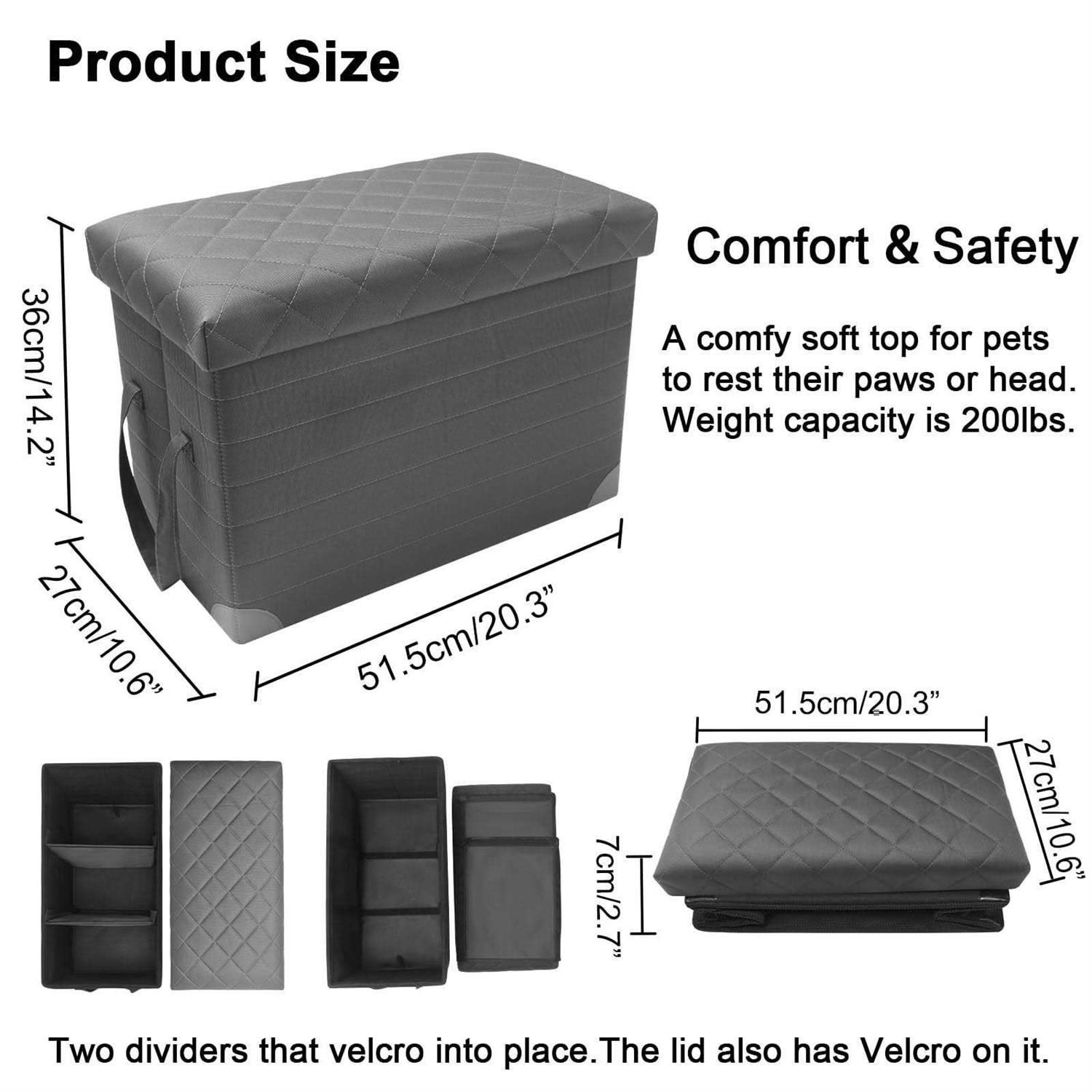 LIONROGE Car Back Seat Extender for Large Dogs up to 200lbs,Dog Car Back & Front Seat Extender with Storage,Prevent Your Dogs from Falling Off The