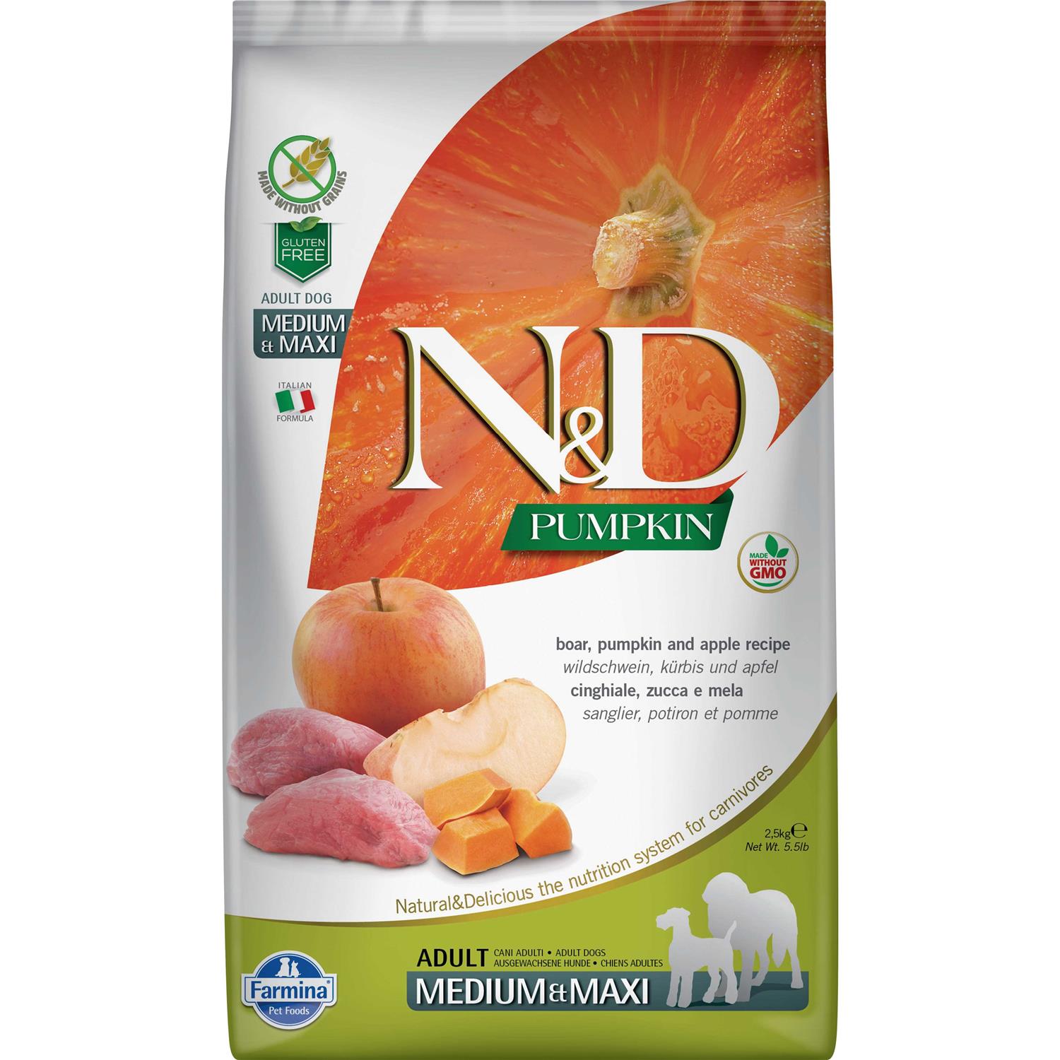 Farmina N&D Pumpkin Boar & Apple Adult Medium & Maxi Dog Dry Food