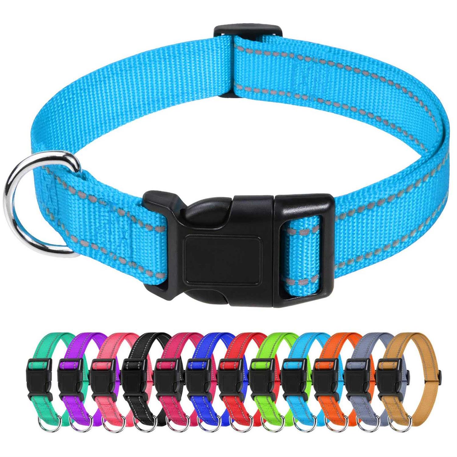 TagME Reflective Nylon Dog Collars Adjustable Classic Dog Collar with Quick Release Buckle Dogs