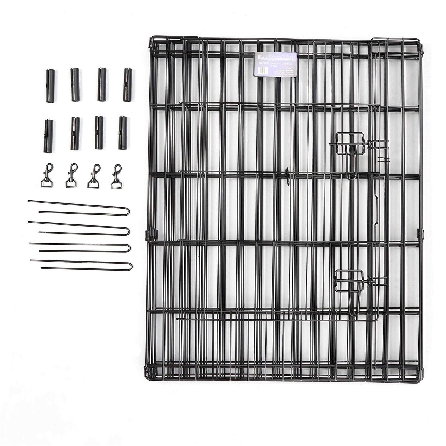 Midwest Black E-Coat Pet Exercise Pen with Walk-Thru Door 8 Panels