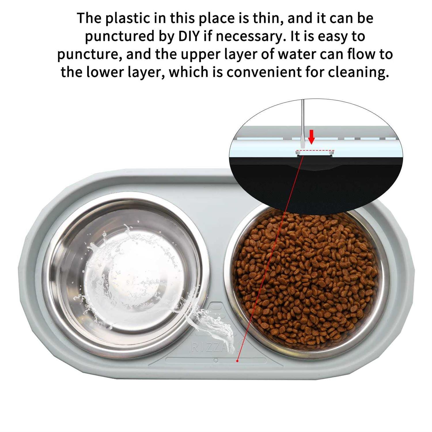 MASOcAT Raised Dog Bowls,Stainless Steel Dog Food Dish and Pet Water Bowls,Elevated Height Adjustable Double Bowl with Stand