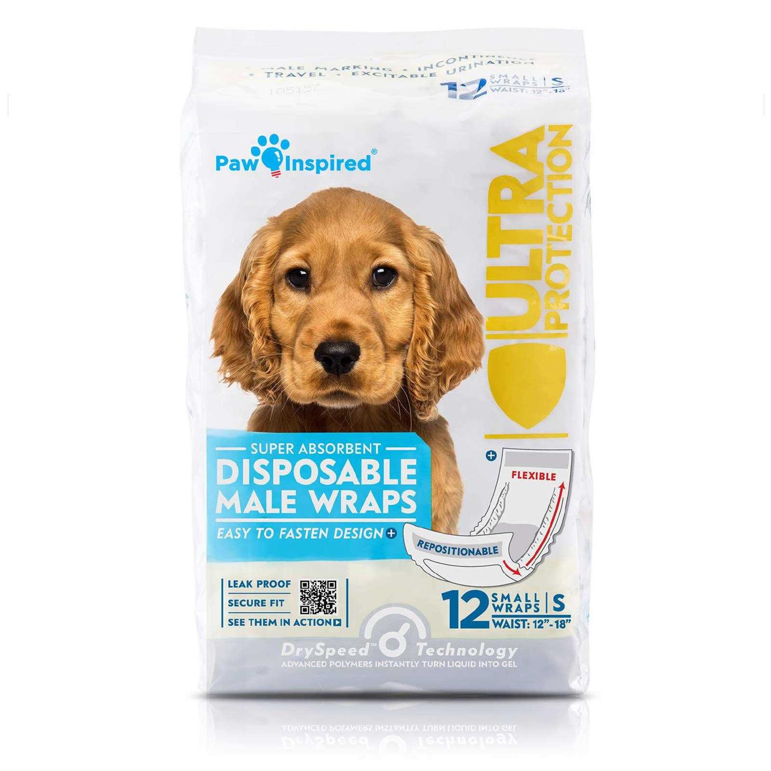 Paw Inspired Ultra Protection Disposable Belly Band Male Dog Wraps