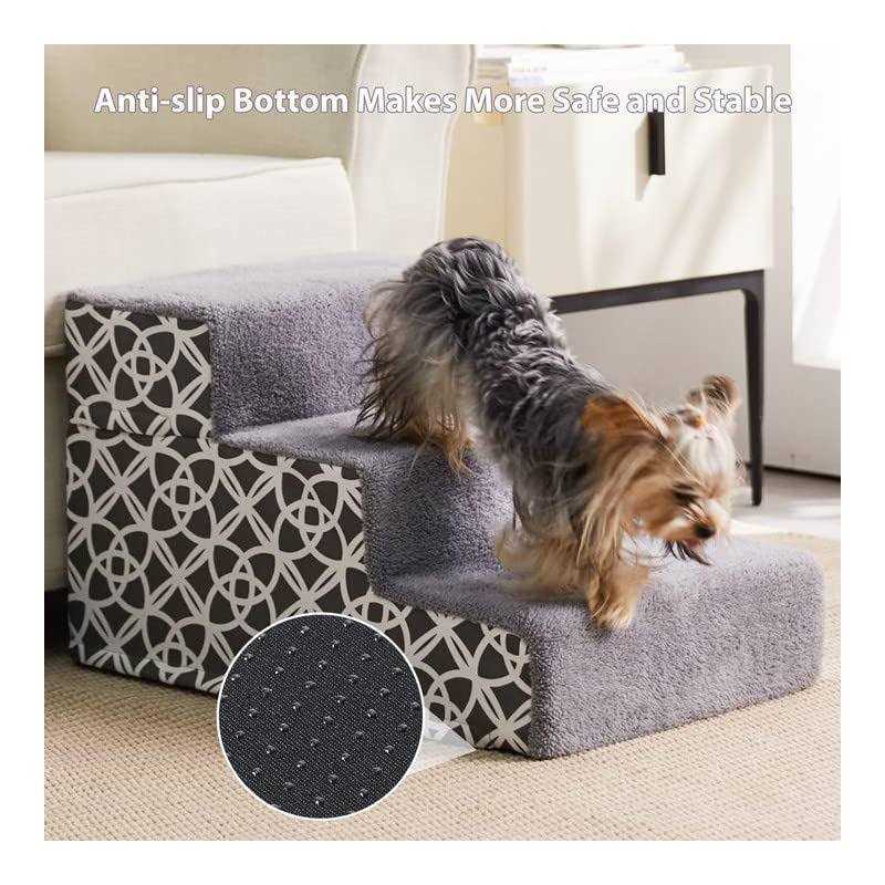 BFPETHOME Dog Stairs and Steps, for Small Medium Dogs and Cats, Pet Stairs and Dog Foam Steps for High Bed and Couch