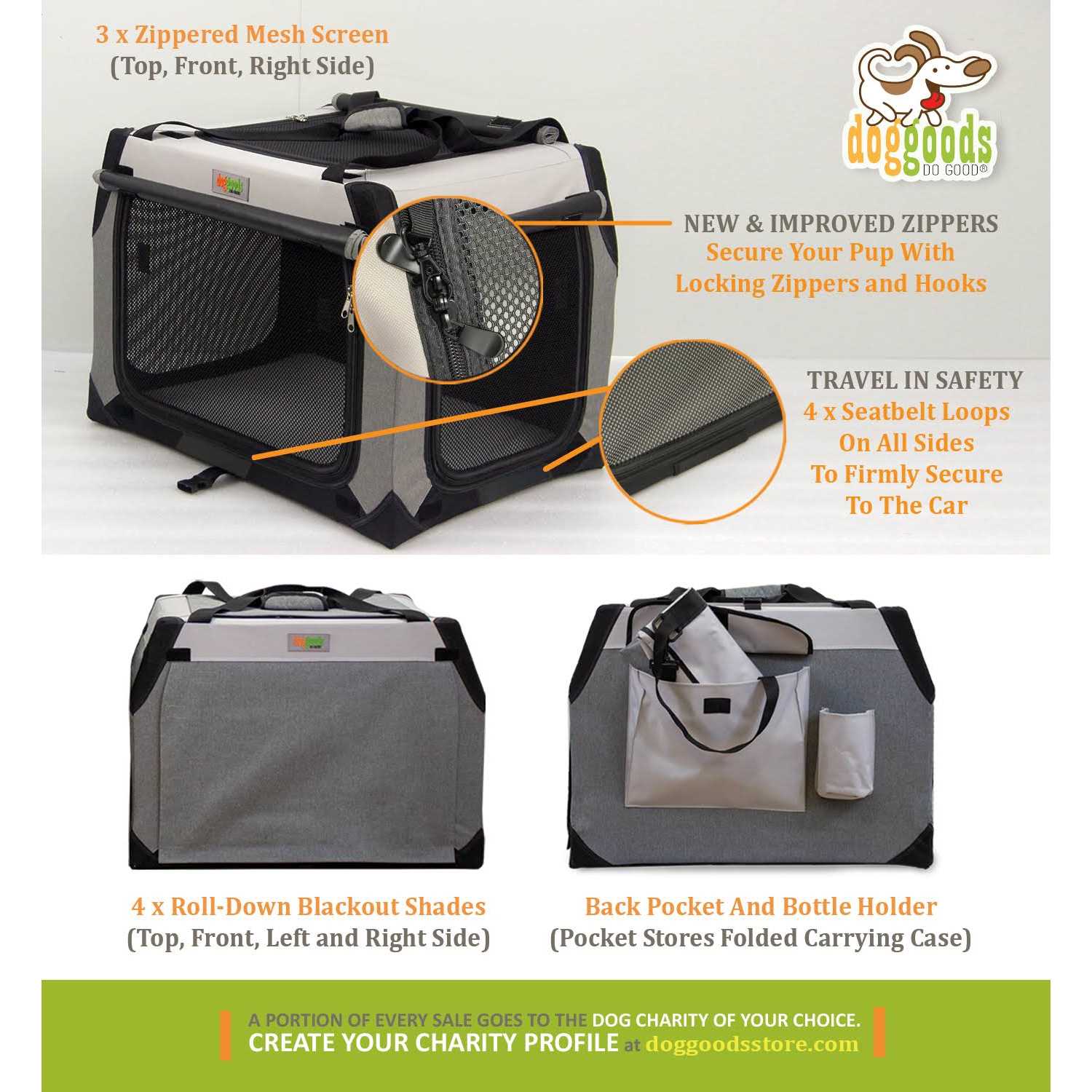 DogGoods Do Good The Foldable Travel Dog Crate