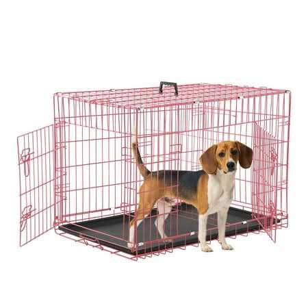 Cl.hpahkl Dog Cage for Large Dogs Indoor, Folding Dog Crates and Kennels Double Door