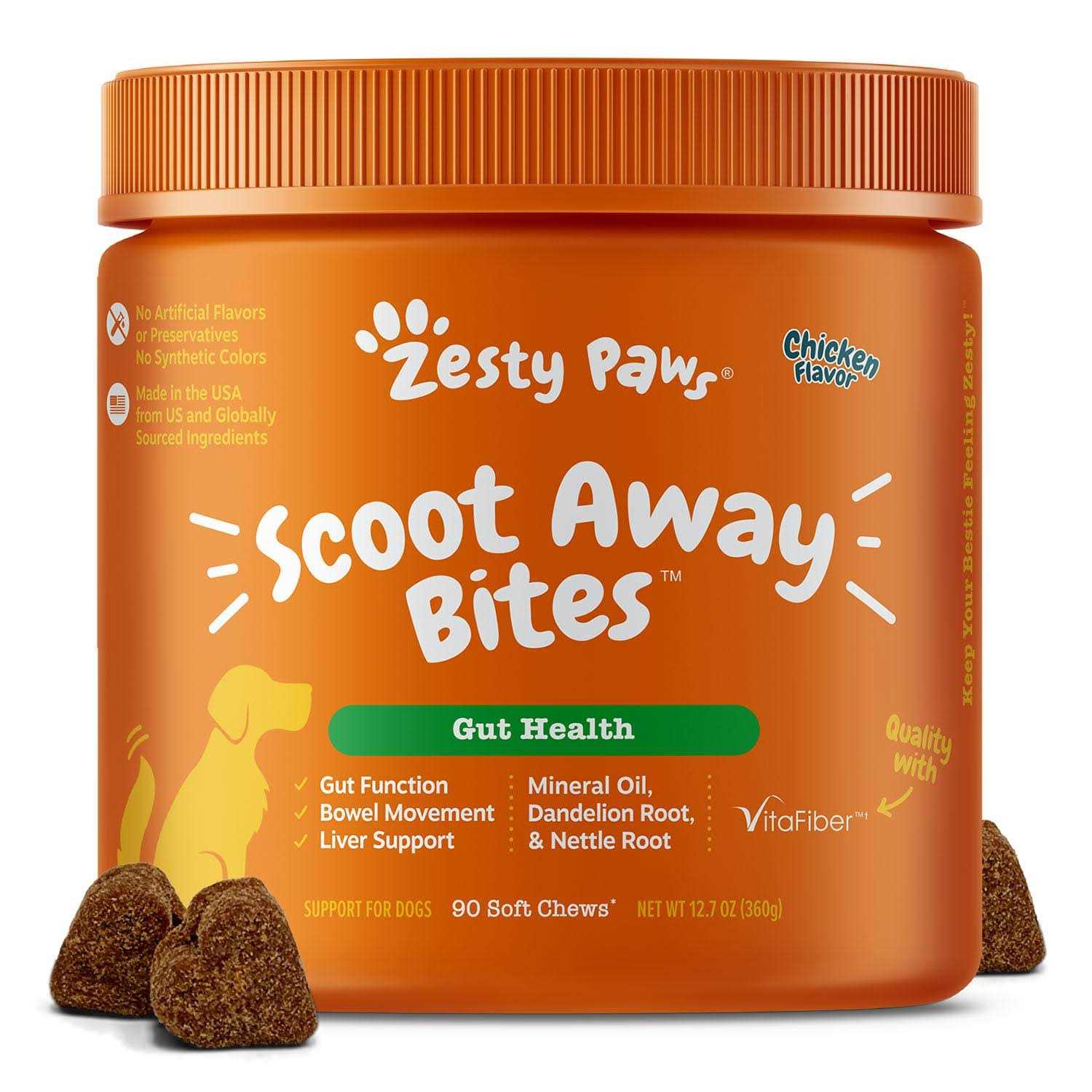 Zesty Paws Chicken Scoot Away Bites Soft Chews for Dogs