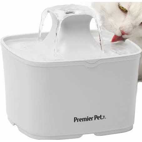 Premier Pet 60 oz. Pet Fountain Automatic Water Fountain for Cats & Small Dogs
