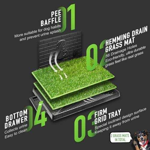 Hompet Dog Potty with Tray Large 30”x20”, Artificial Grass Patch for Indoor and Outdoor Use