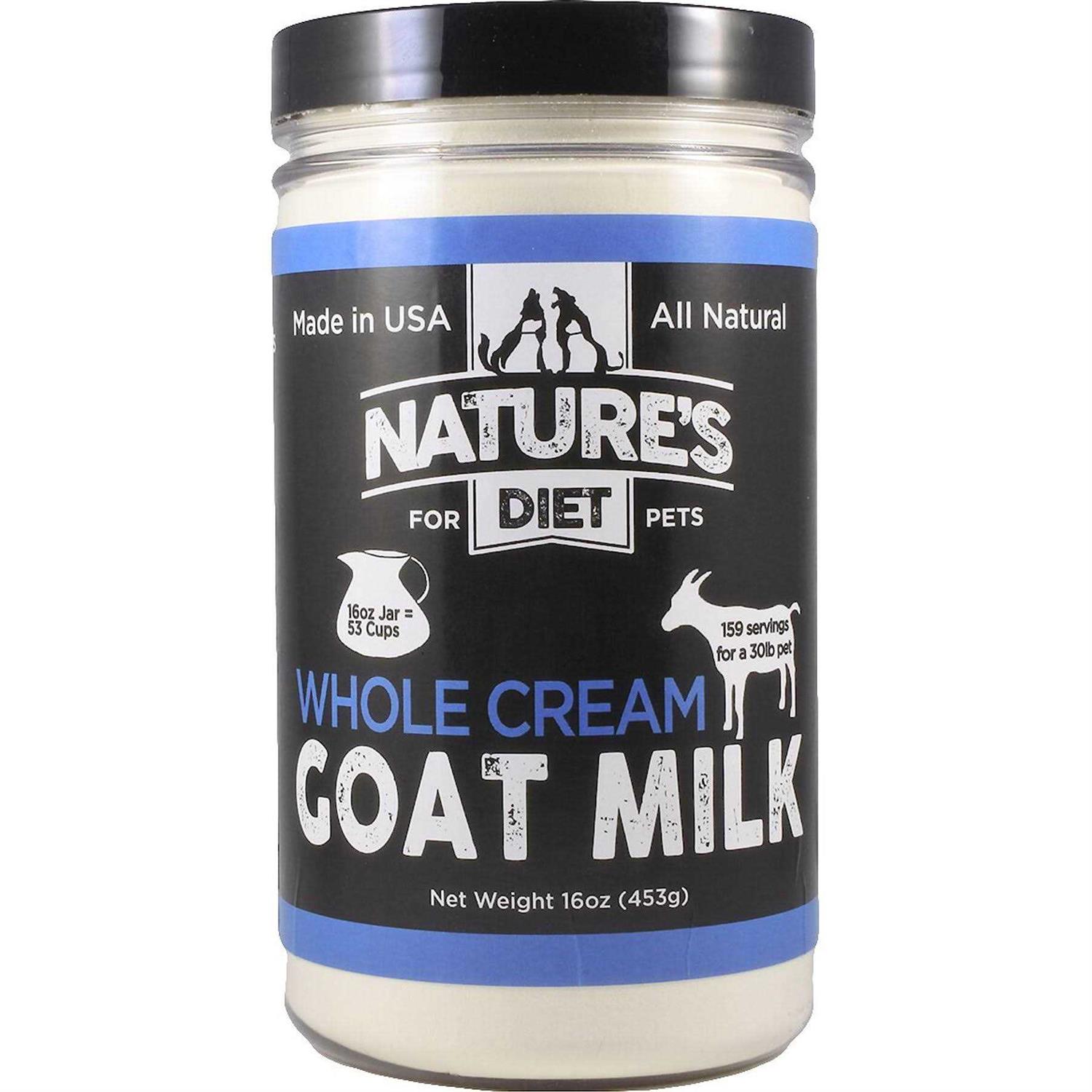 Nature’s Diet Pet Dried Whole Cream Goat Milk for use as High Protein