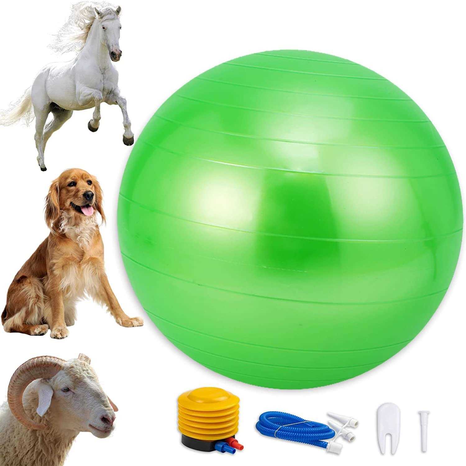 capuca Large Horse Balls for Play 30 Inch Anti-Burst Mega Herding Ball Giant Horse for Dogs Goats Horses to Play with Pump