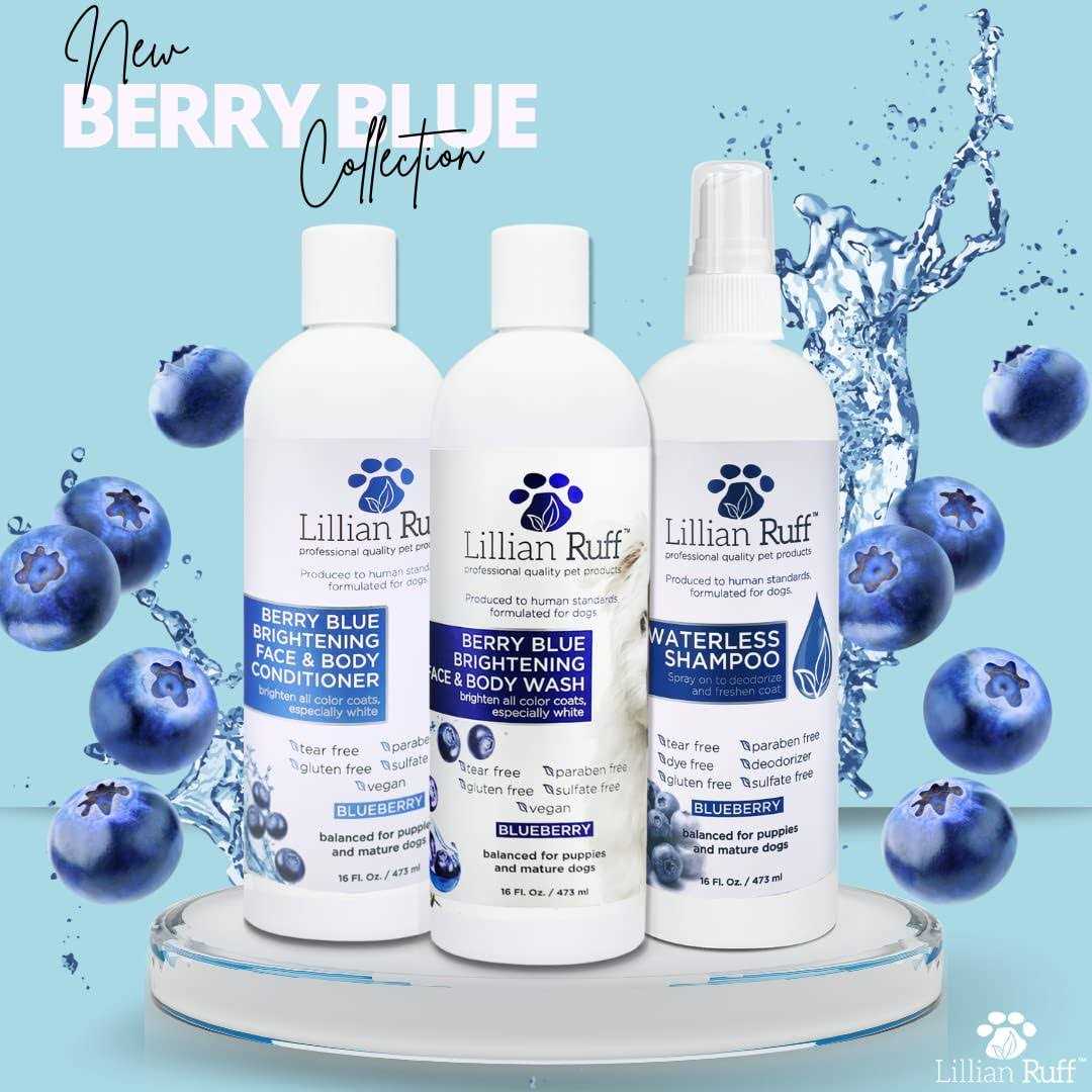 Lillian Ruff Berry Blue Brightening Face and Body Wash for Dogs and Cats