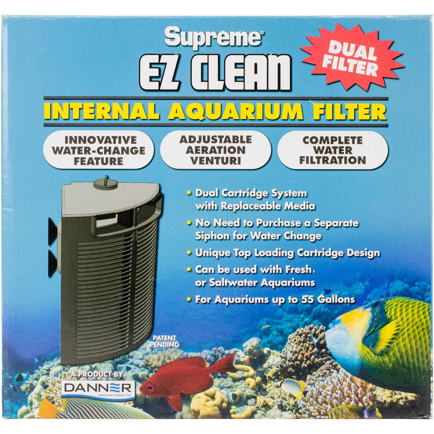 Supreme EZ Clean Internal Aquarium Filter Dual Cartridge
