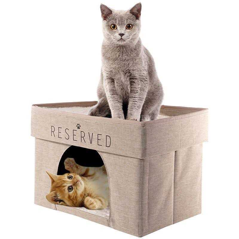 Precious Tails Home Base 2-Tier Collapsible Cat Cave