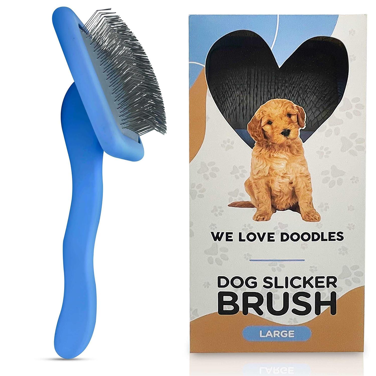 We Love Doodles Dog Slicker Brush Dog Doodle Brush for Grooming Pet Hair Dog Brush