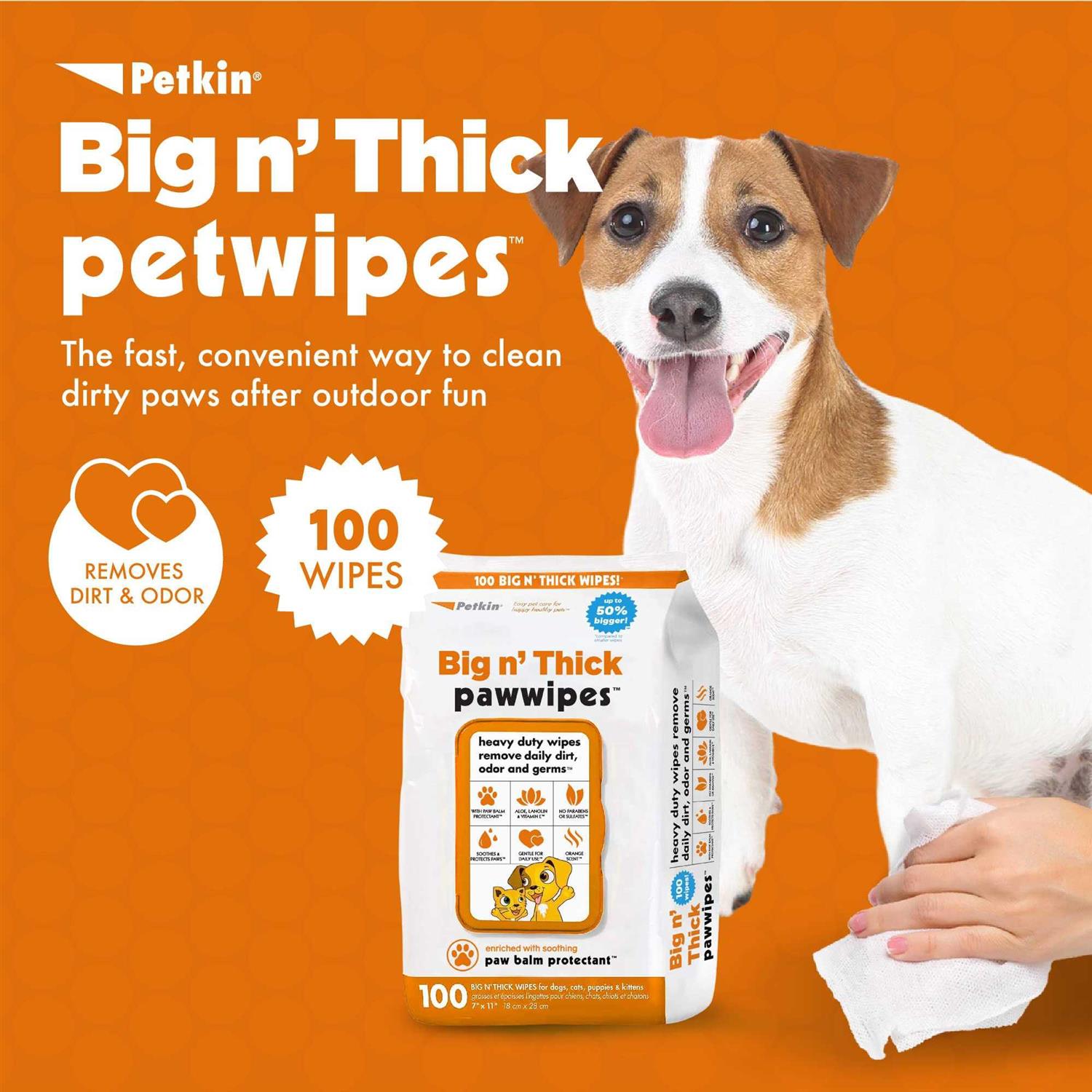 Petkin Big N’ Thick Paw Wipes 100