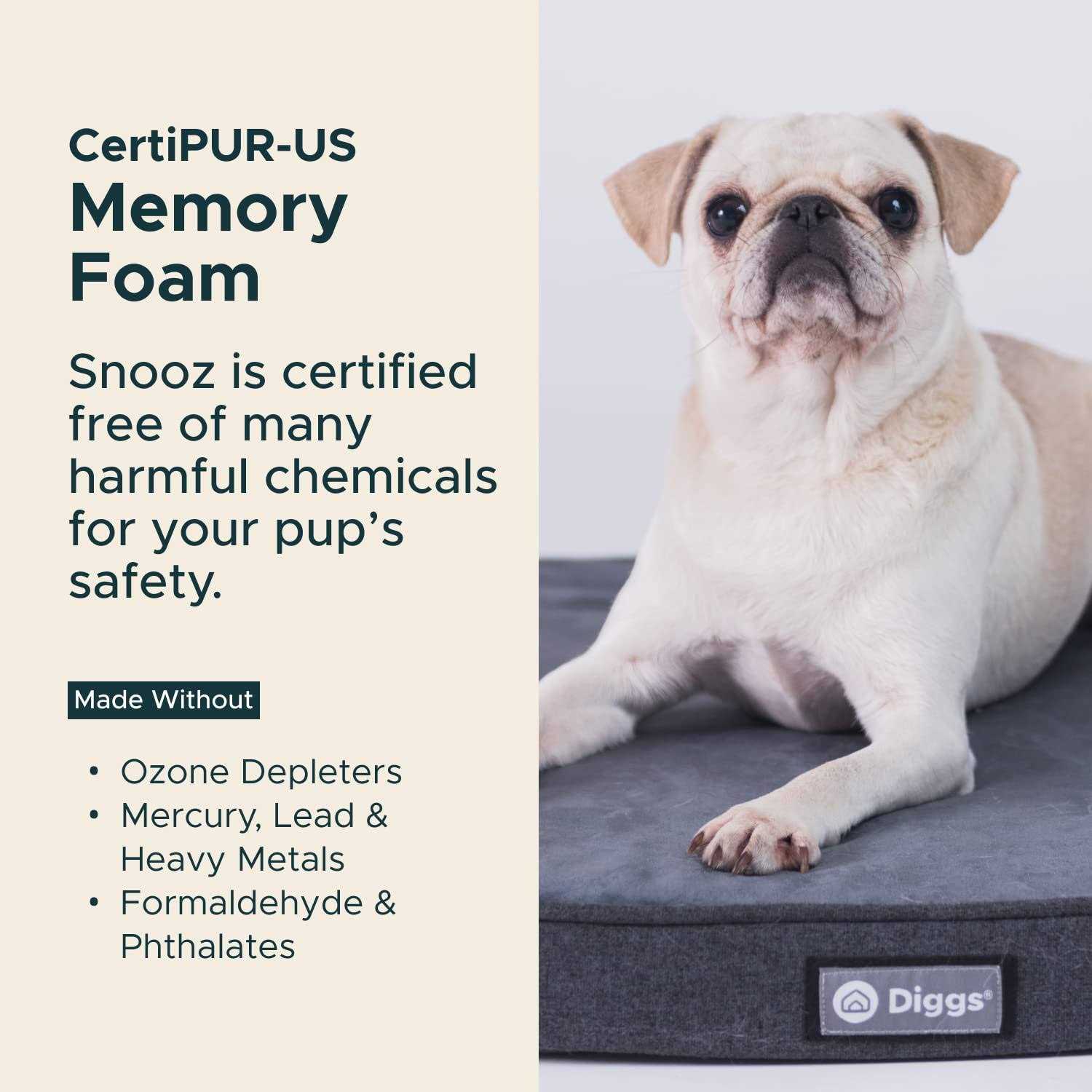 Snooz Memory Foam Crate Pad & Dog Bed Diggs