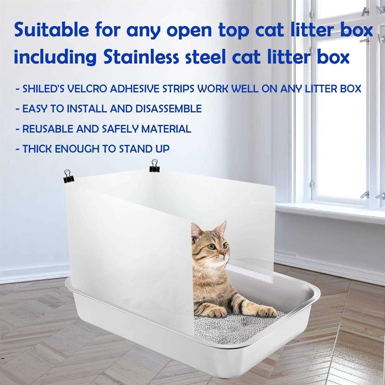 AAiphuwew 3 Pcs Cat Litter Box Pee Shields Easy Clean Anti-Splashing Flexible Litter Pan Pee Shields For Open Top Litter Pan