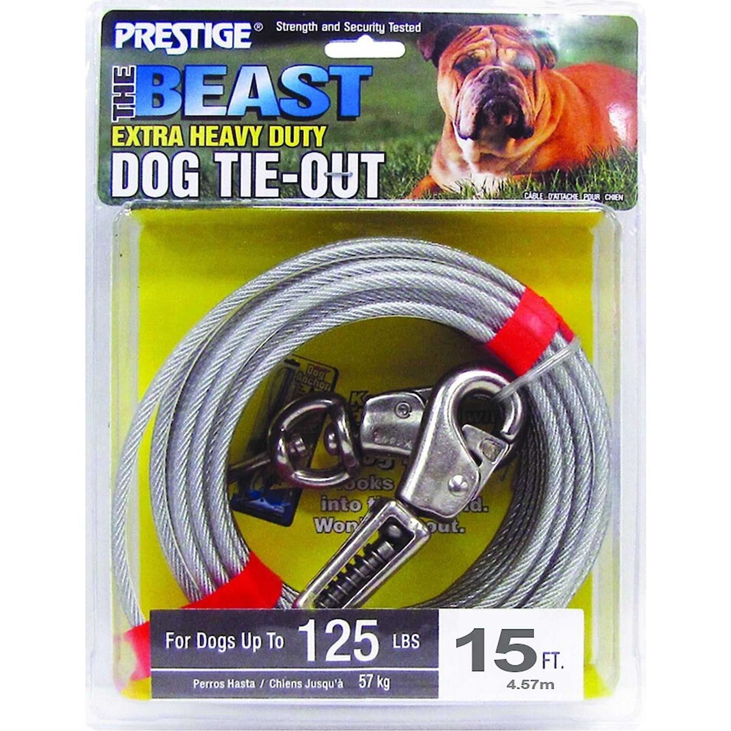 Prestige 15ft XL Dog Tie-Out with Spring