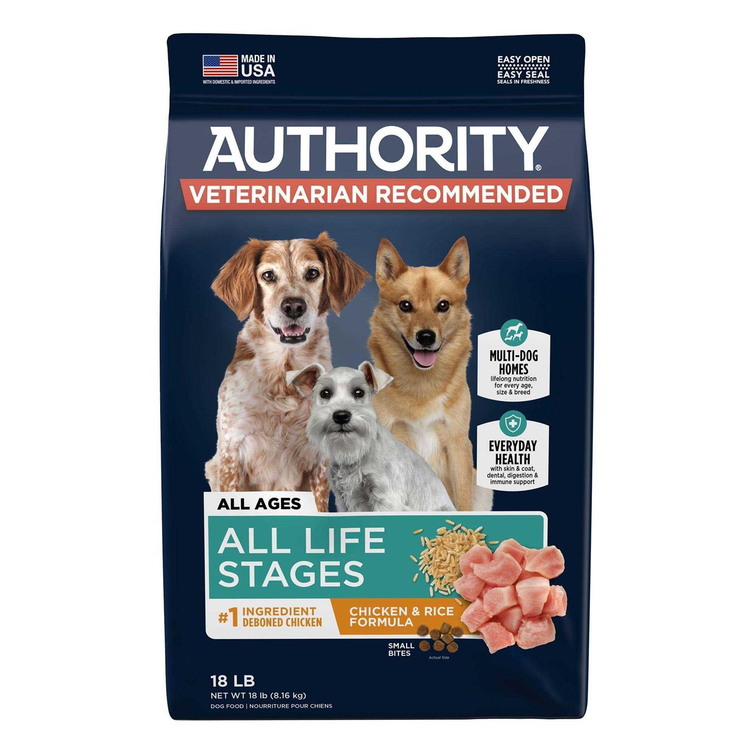 Authority Small Bites Chicken Rice Formula Dry Dog Food