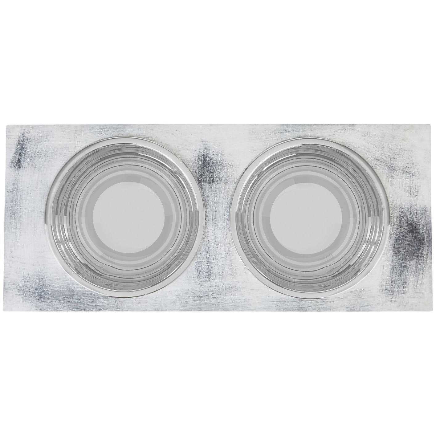 Frisco Premium Wood Elevated Storage Station Dog Bowl