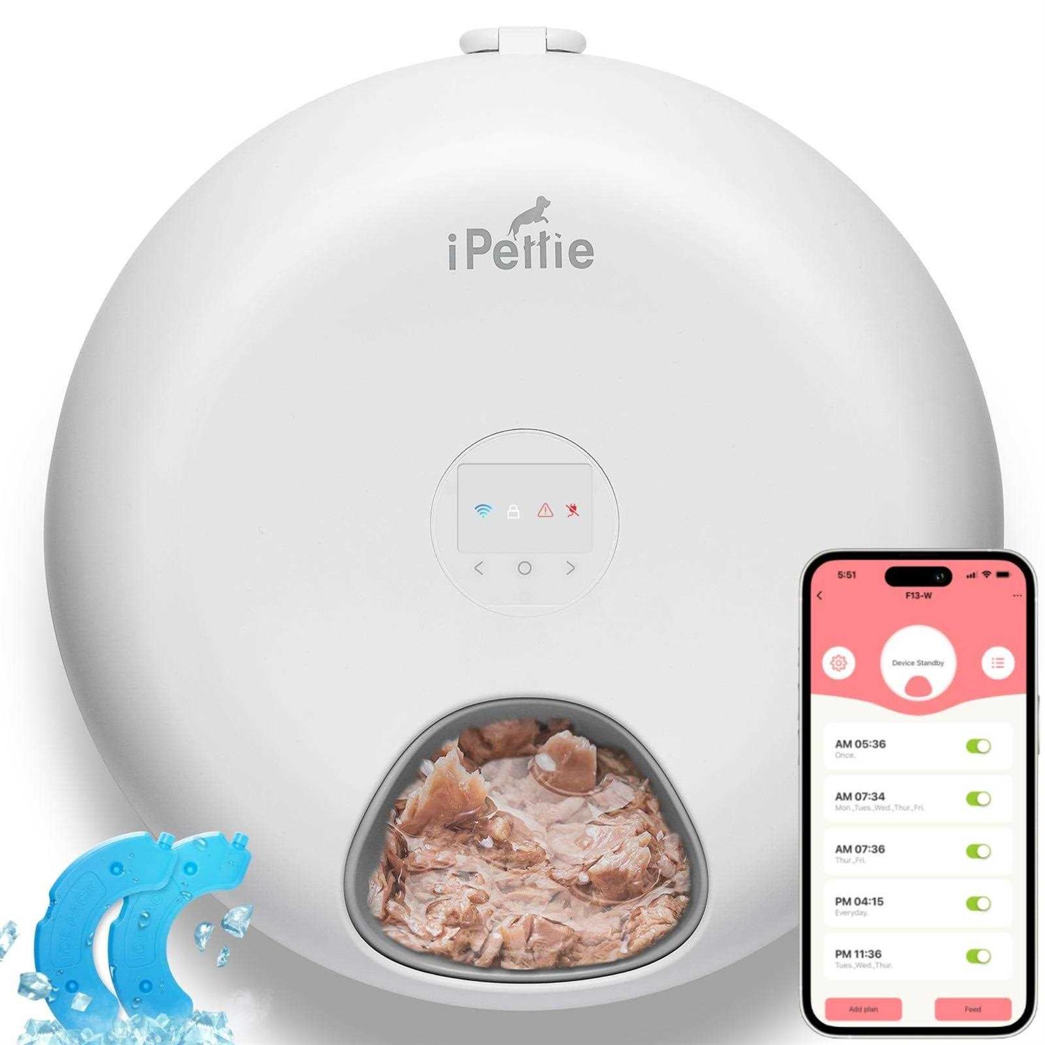 iPettie Donuts Frost 6 Meal Cordless Automatic Pet Feeder