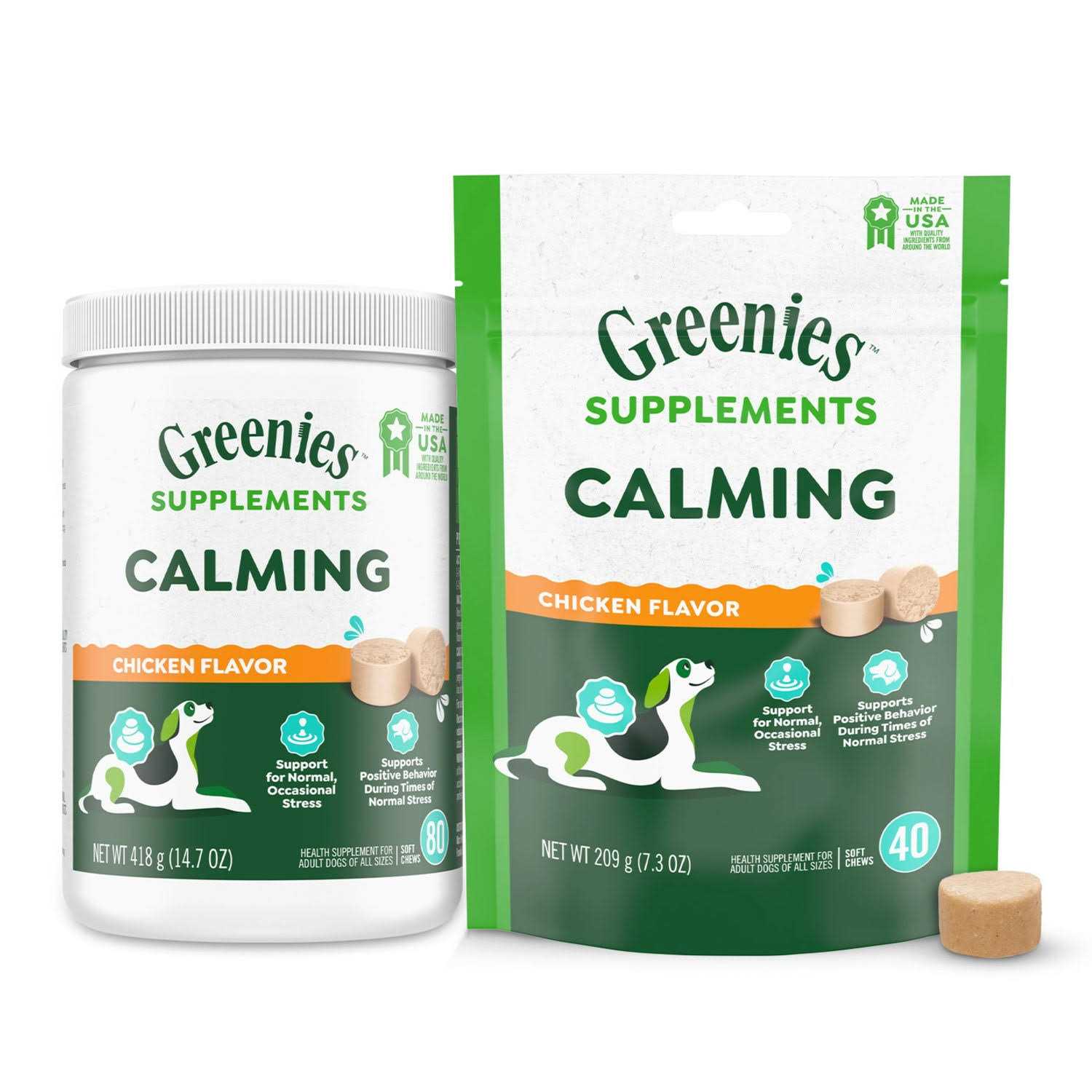 Greenies Supplements Calming Chews for Dogs Chicken Flavor