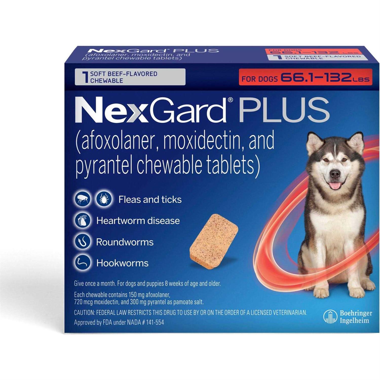 NexGard Plus Chewables for Dogs 33.1-66 lbs