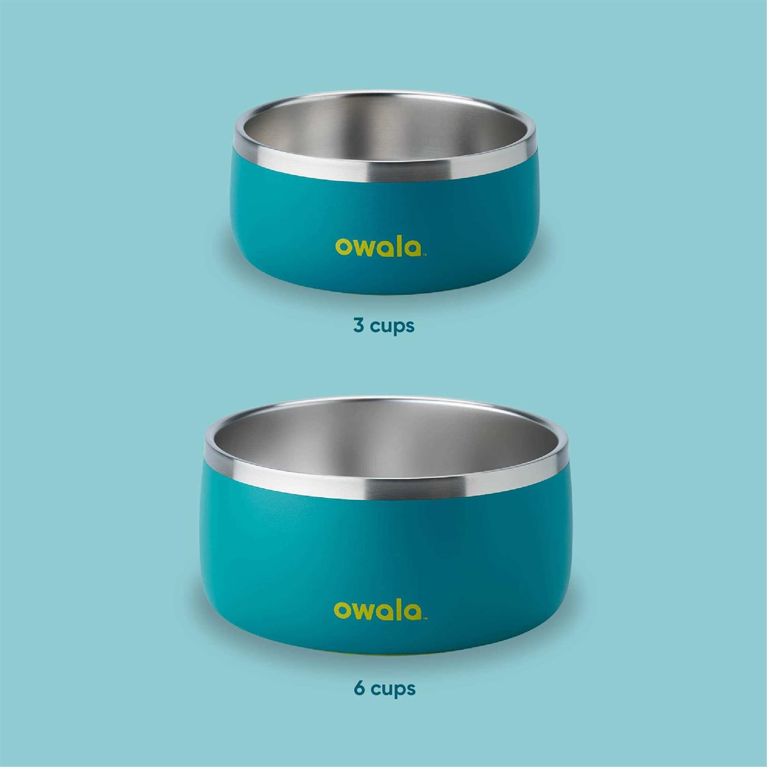 Owala Pet Bowl Durable Stainless Steel Food & Water Bowl Pink