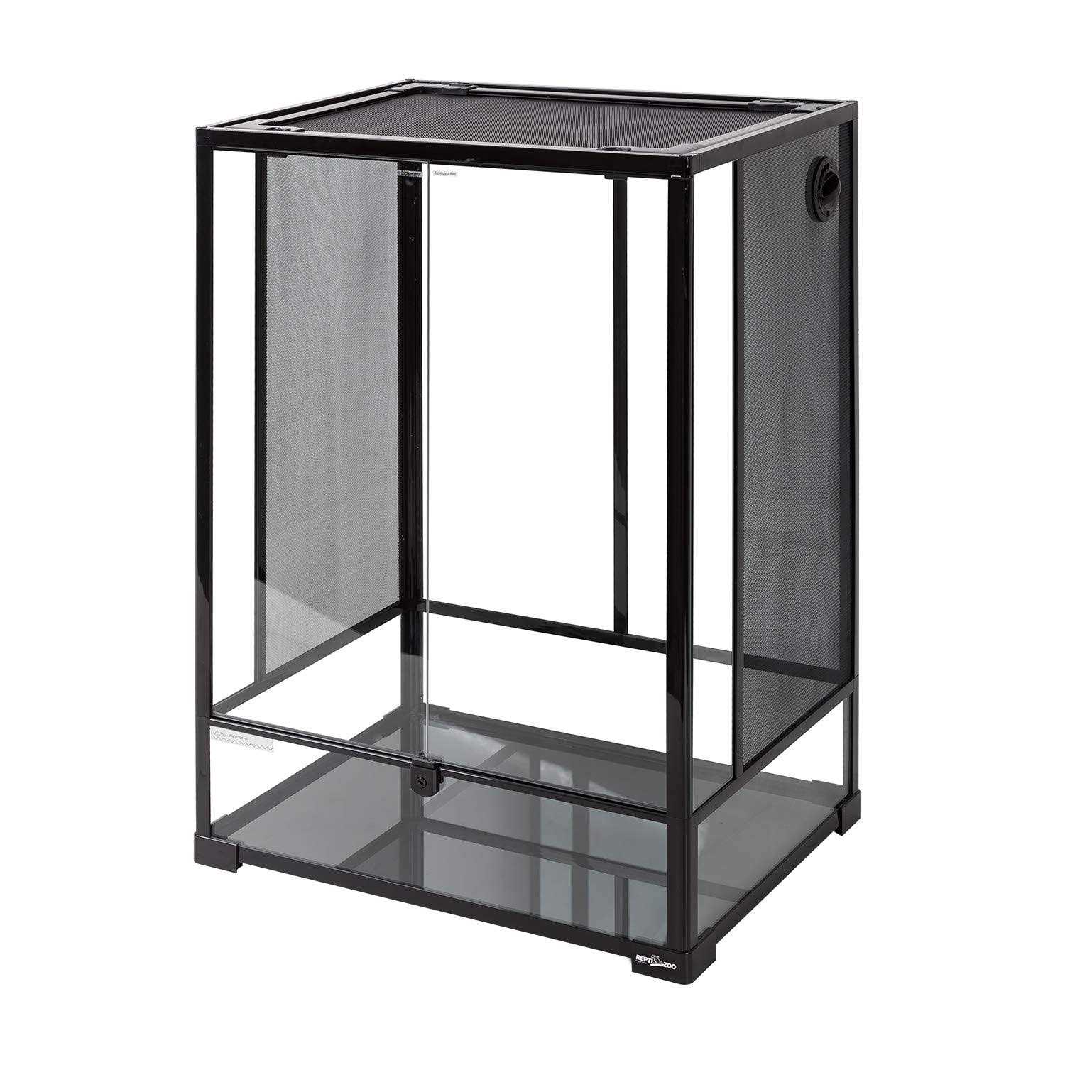 Repti ZOO 24 x 18 x 36 Reptile Tall Glass Terrarium Rainforest Habitat Double Hinge Door with Screen Ventilation 67 Gallon Reptile Terrarium Easy