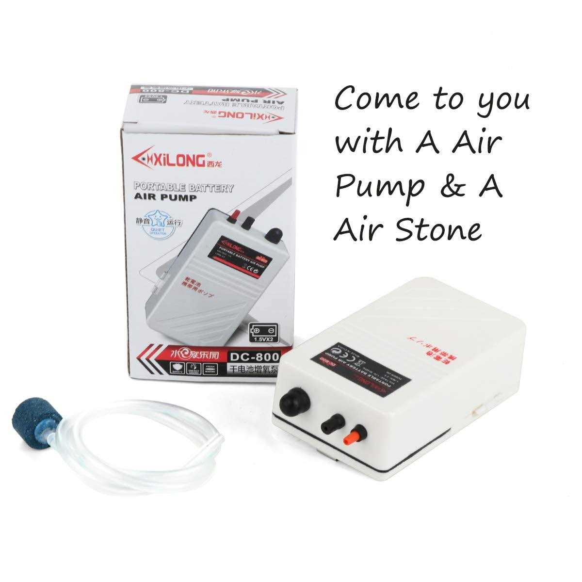 fulhengy Battery Aquarium Air Pump Quiet DC-800 Backup Fish Tank Air Bubbler