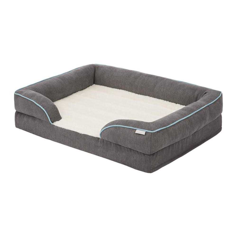 Frisco Plush Orthopedic Front Bolster Cat Dog Bed w/Removable COVER