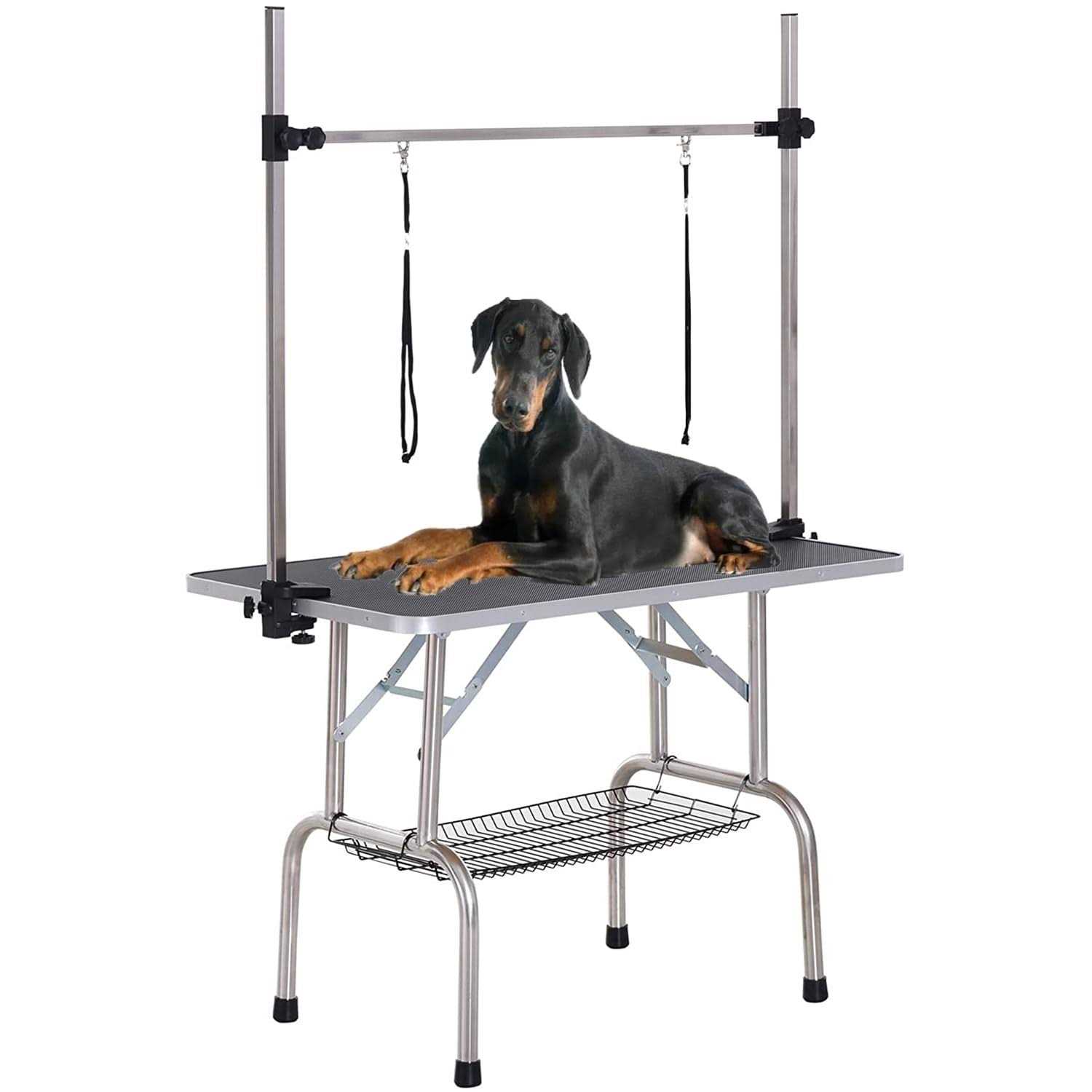 TRODEP Pet Grooming Table for Large Dogs Professional Heavy Duty Adjustable Dog Grooming Table with Arm & Noose & Mesh Tray