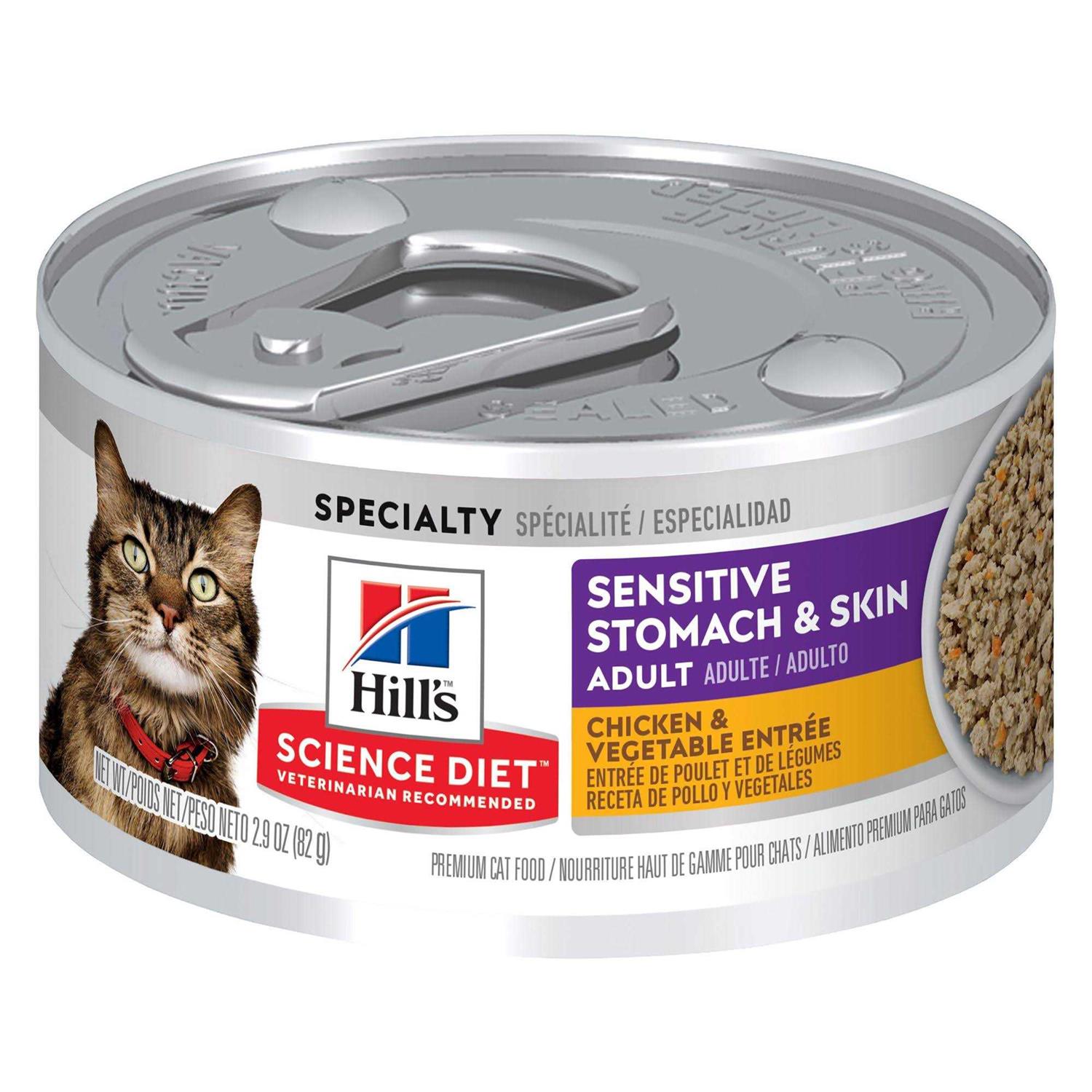Hill’s Science Diet Sensitive Stomach & Skin Adult Cat Food Chicken & Vegetable