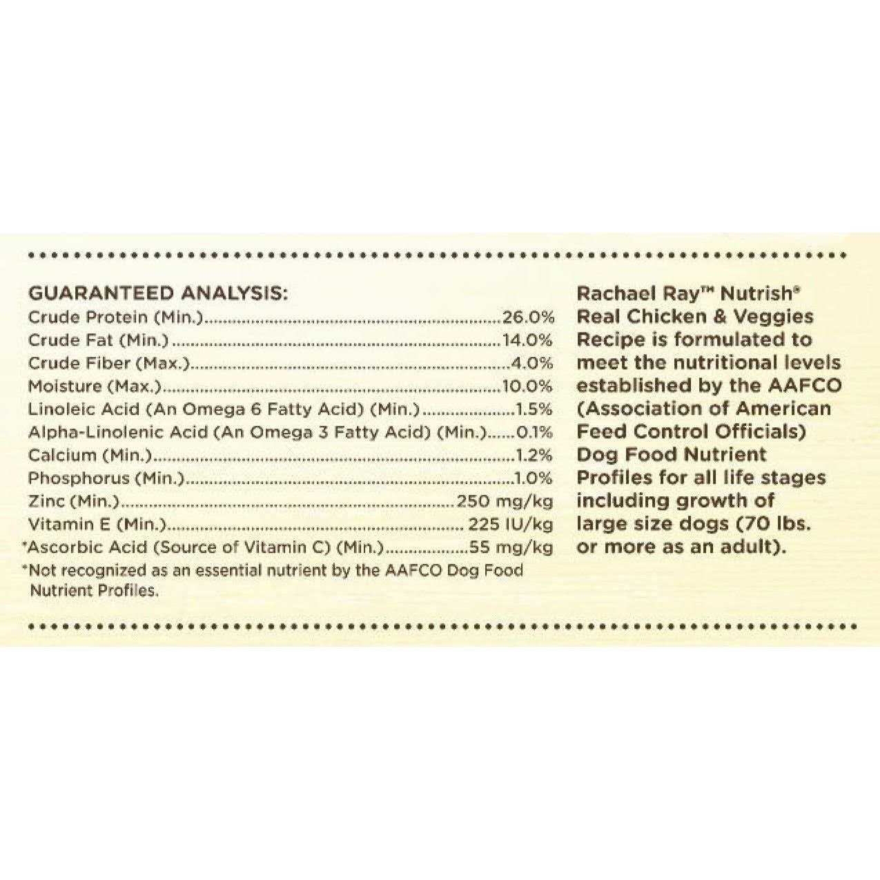 Rachael Ray Nutrish Dry Dog Food Real Chicken & Veggies Recipe