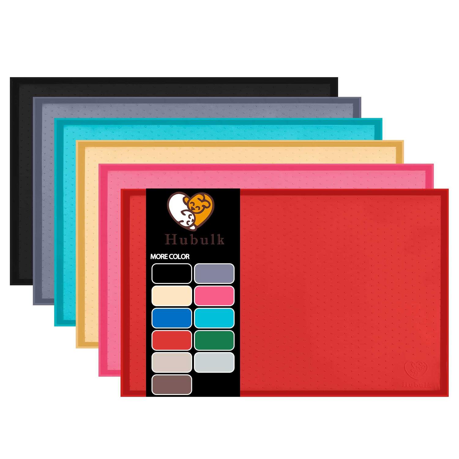 Hubulk Dog Feeding Mat,Silicone Pet Food and Water Bowl Placemat,Dishwasher