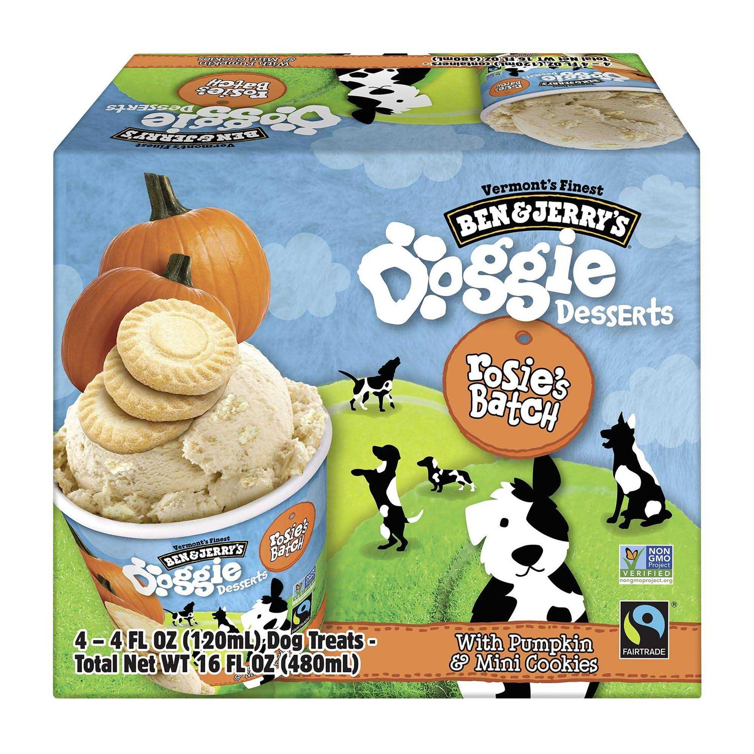 Ben & Jerry’s Rosie’s Batch Doggie Desserts Frozen Dog Treat Pumpkin & Mini Cookies