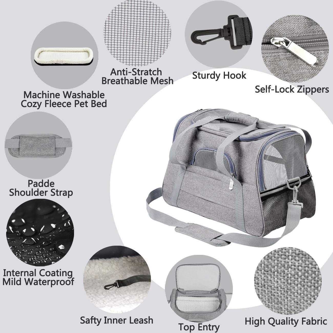 Prodigen Pet Carrier Airline Approved Pet Carrier Dog Carriers for Small Dogs