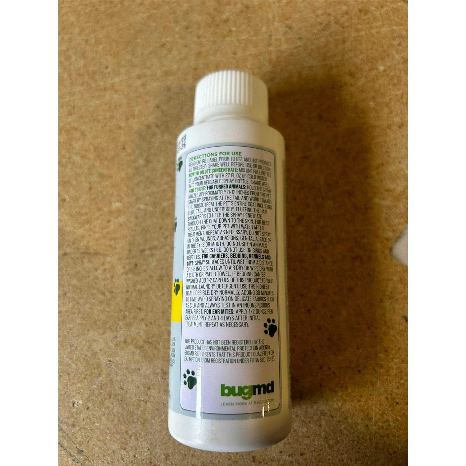 BugMD Flea and Tick Concentrate Essential Oil-Powered Formula, Controls Fleas, Ticks, Mites in Dogs, Cats, and Other Furred Animals