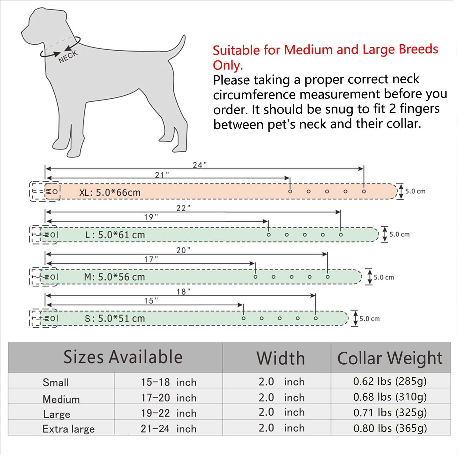 Berry Pet Sharp Spiked Studded Dog Collar Stylish Leather Dog Collars 2 Inch in Width Fit for Medium & Large Dogs