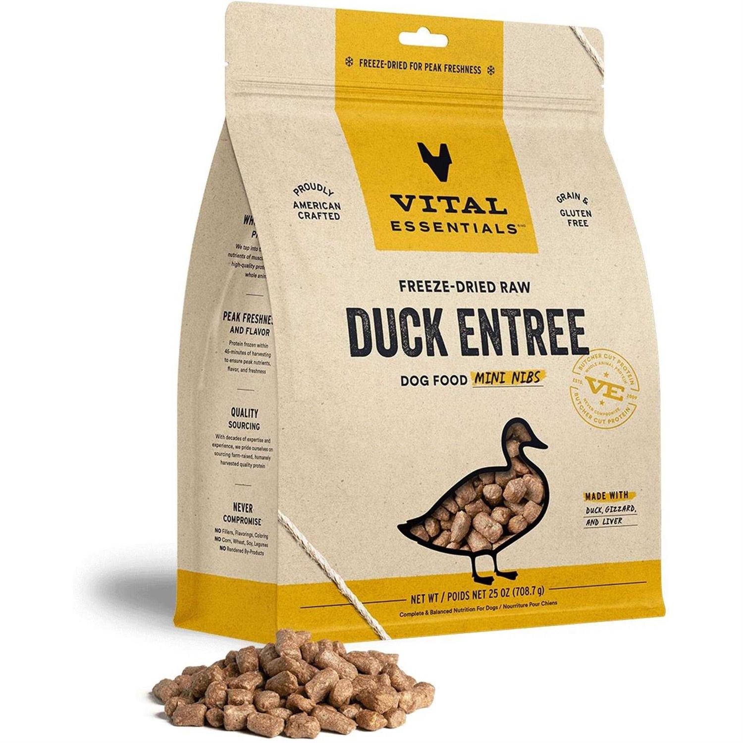 Vital Essentials Duck Entree Mini Nibs Freeze-Dried Raw Dog Food