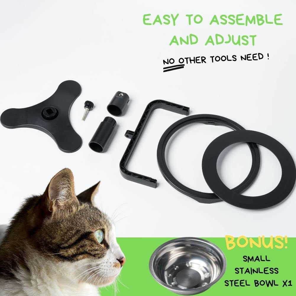 TOLOPU Adjustable Raised Cat Food Bowl