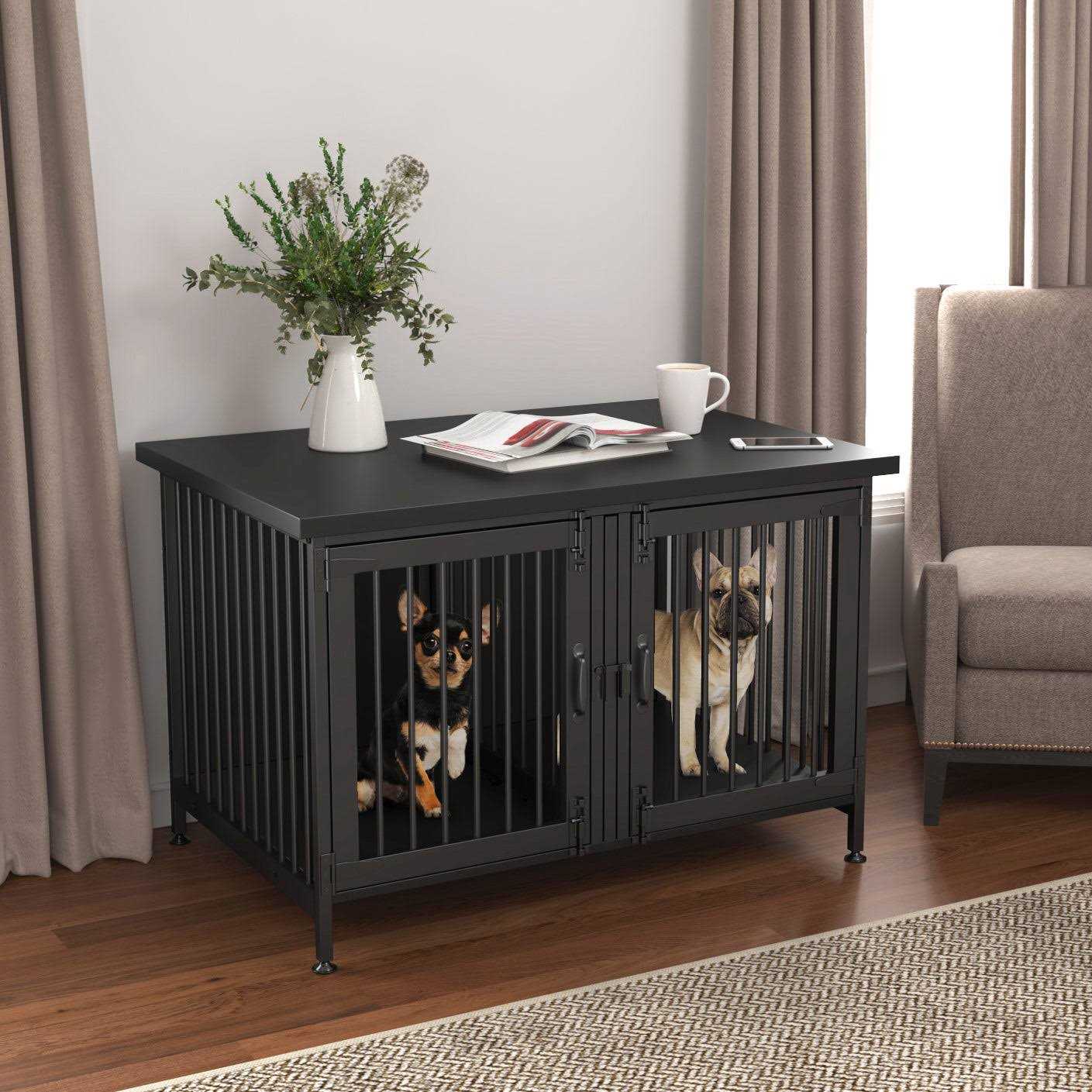 Gdlf Double Dog Crate with Divider for 1 or 2 Dogs
