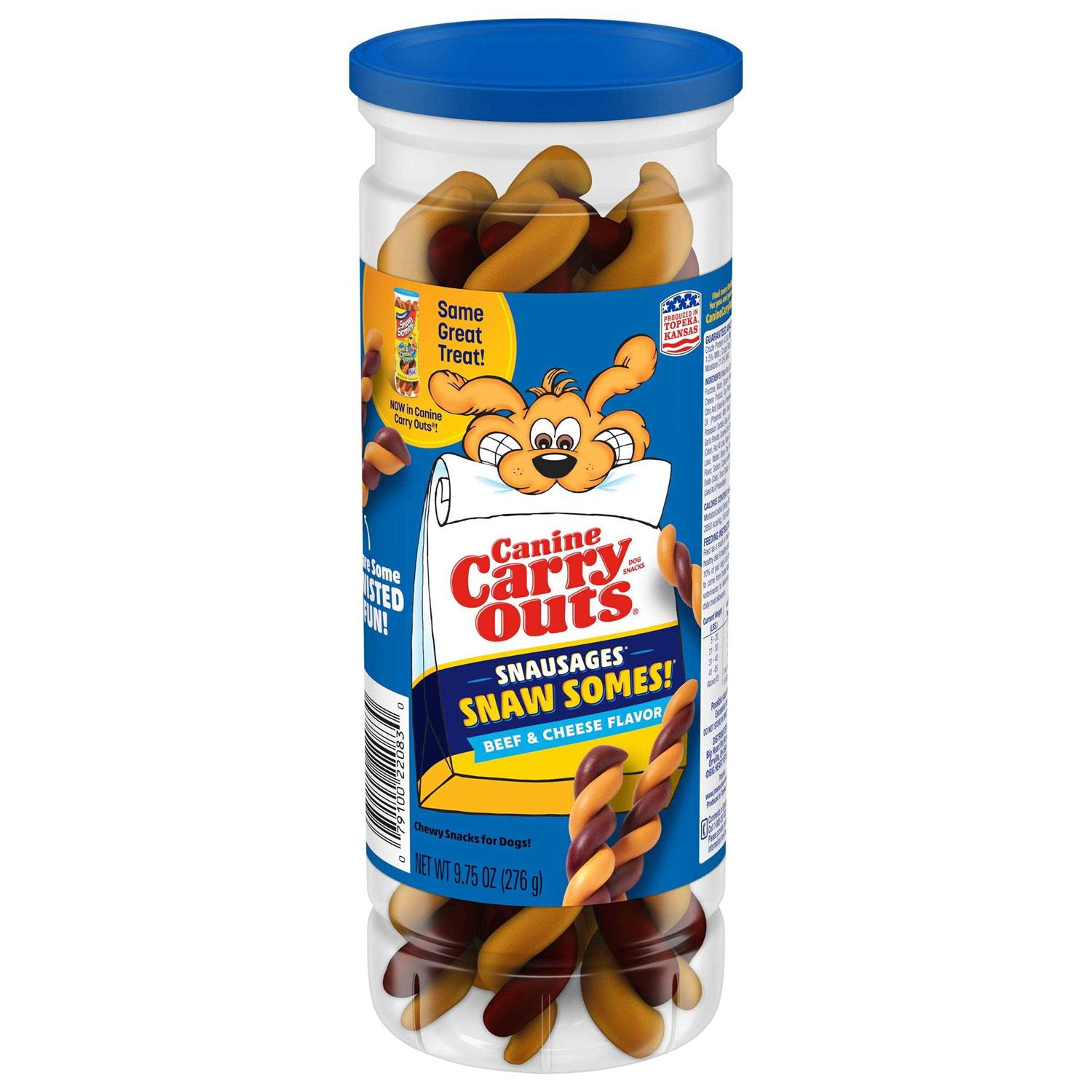 Canine Carry Outs Snausages Snaw Somes! Beef & Cheese Flavor Dog Treats