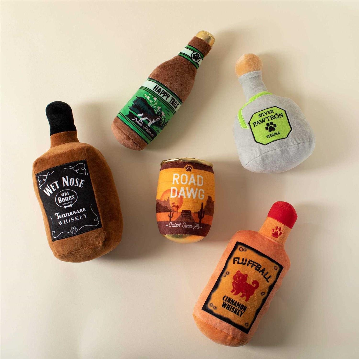 Fringe Studio Plush Dog Toy Fluffball Cinnamon Whiskey 289715