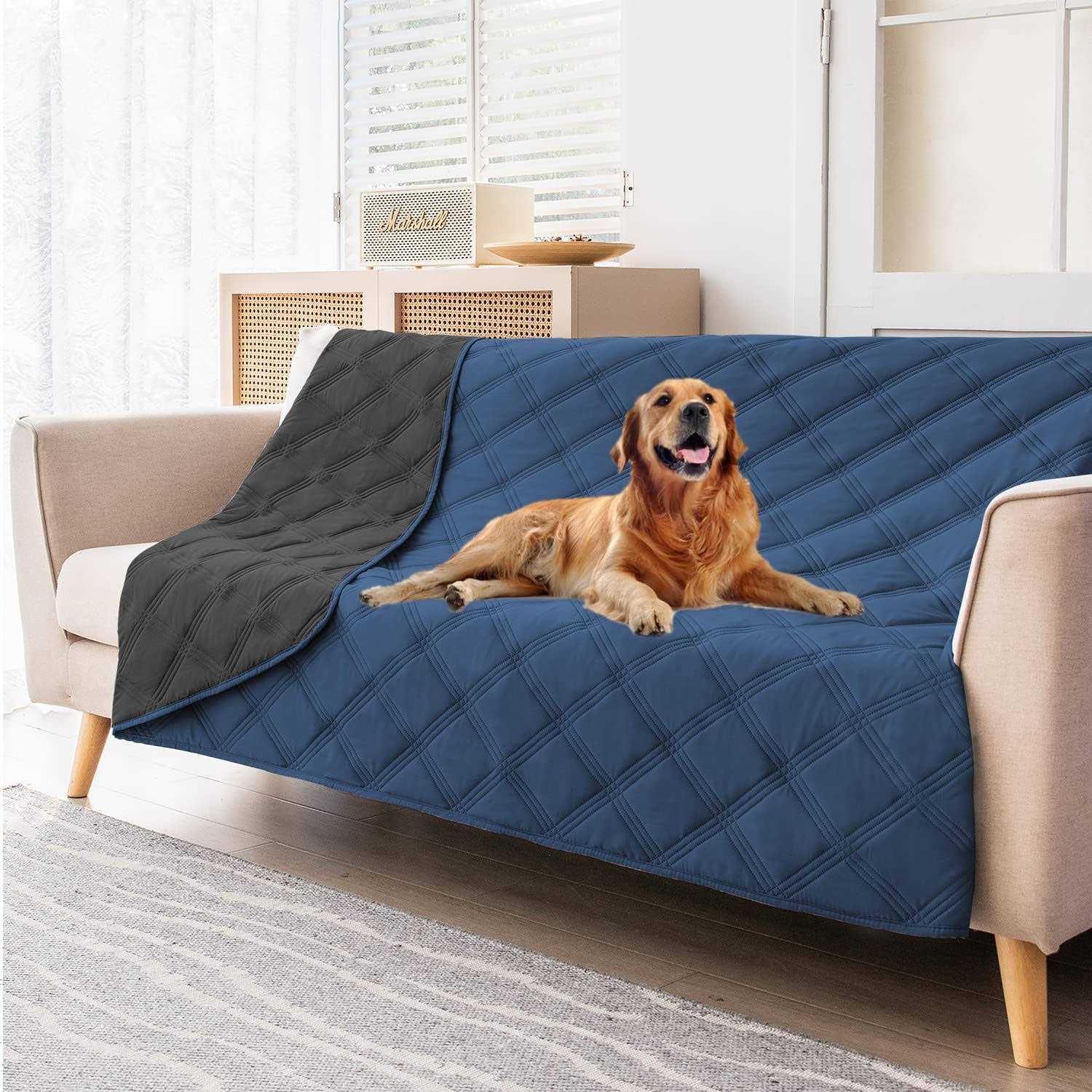 SUNNYTEX Waterproof & Reversible Dog Bed Cover Pet Blanket Sofa